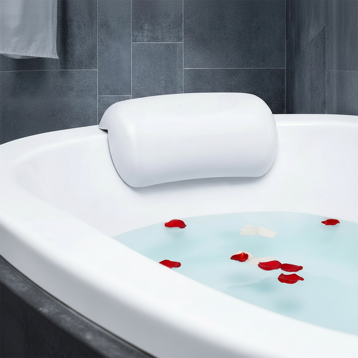 Ergonomisch nekkussen voor ultiem badcomfort; perfect voor lange ontspannende momenten in bad.