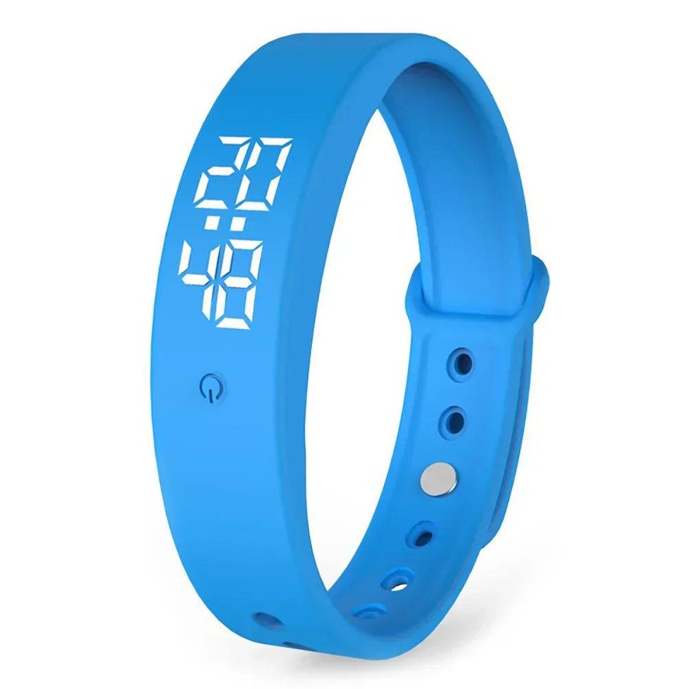 Waterdichte smartwatch voor heren en dames met fitness tracking, meldingen en temperatuurmeter.