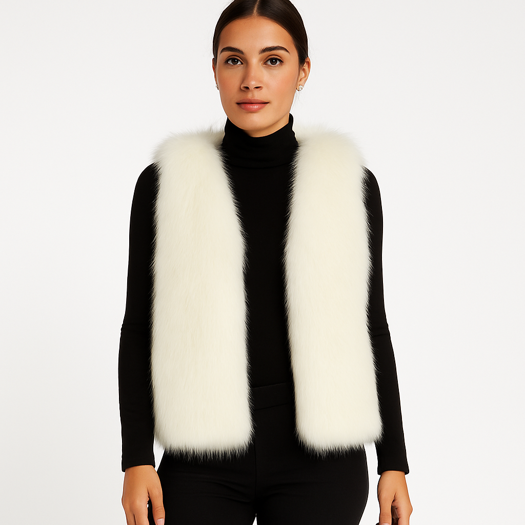 Comfortabel dames gilet met mouwloze pasvorm en chique bontlook, perfect voor laagjes.