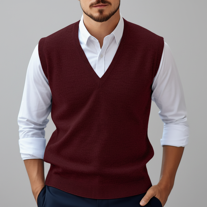 Casual heren gebreid mouwloos gilet 'Bobby' van katoen, perfect voor gelaagde outfits en comfort.