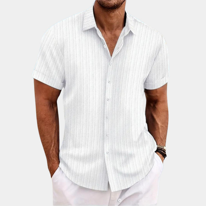 Zomers heren overhemd met korte mouw voor een stijlvolle, comfortabele dagelijkse look. Regular fit mannenmode.