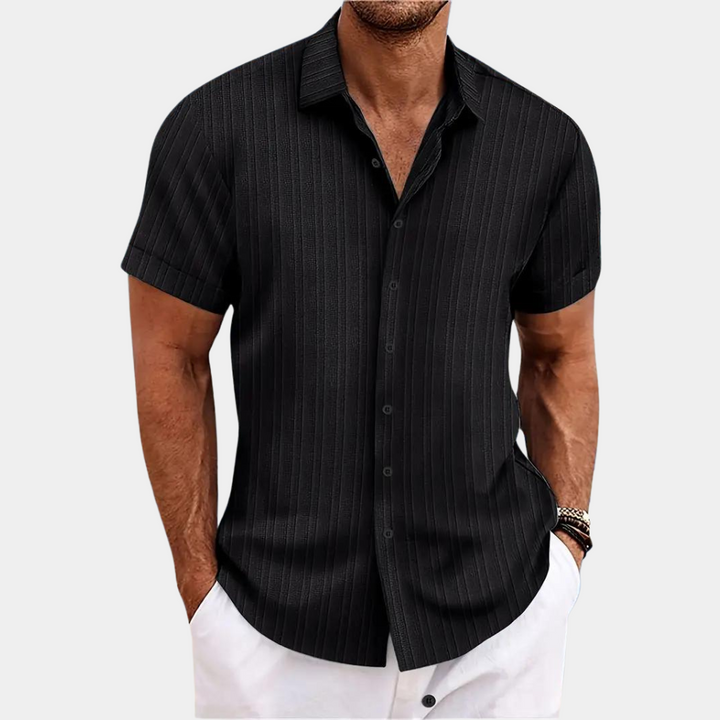 Stijlvol herenoverhemd met korte mouwen voor de zomer, ideaal voor casual lente en dagelijks gebruik. Regular fit.