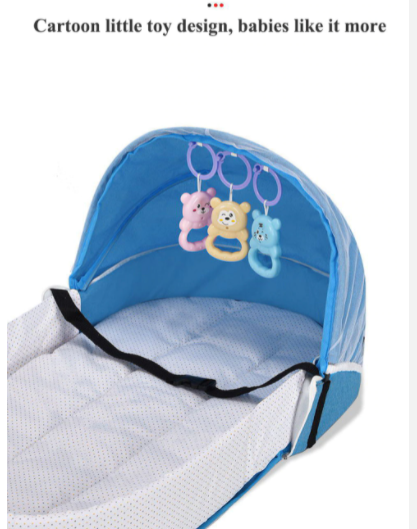 Lichtgewicht en opvouwbaar babybedje, ideaal voor baby's onderweg, garandeert veilige en comfortabele slaap.