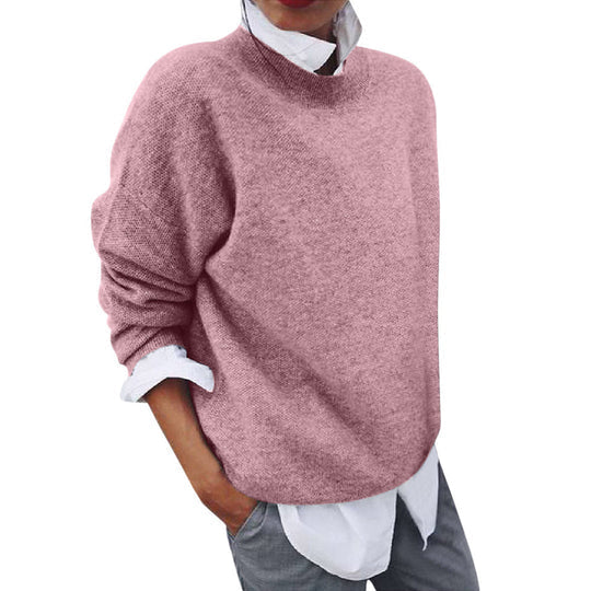 Warme dames trui van wol, comfortabele basic stijl. Nieuw in de winter collectie.