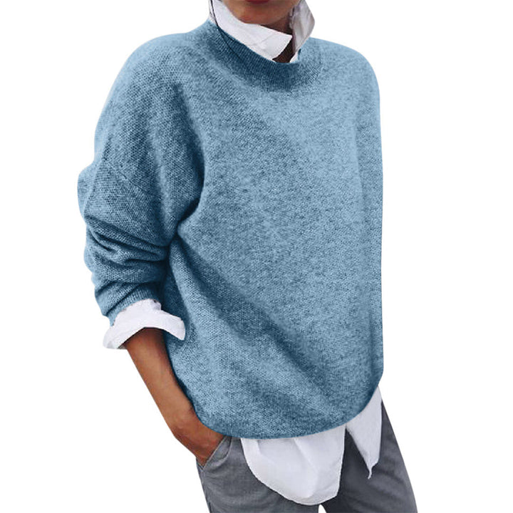 Dames wollen trui, basic model, warm en zacht. Ideaal voor herfst- en winterkleding.