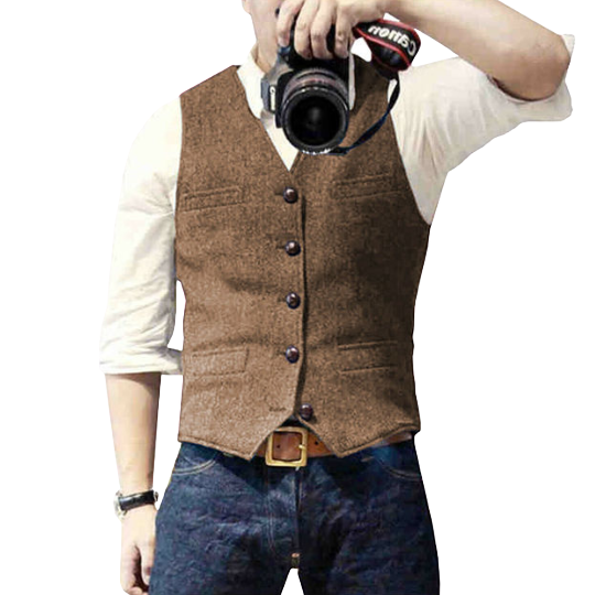 Elegant heren gilet Oliver, ideaal als stijlvol vest over een overhemd voor een complete formele of casual chic outfit.