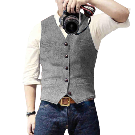 Stijlvol heren gilet Oliver, een modieus vest dat elke herenoutfit een elegante touch geeft.