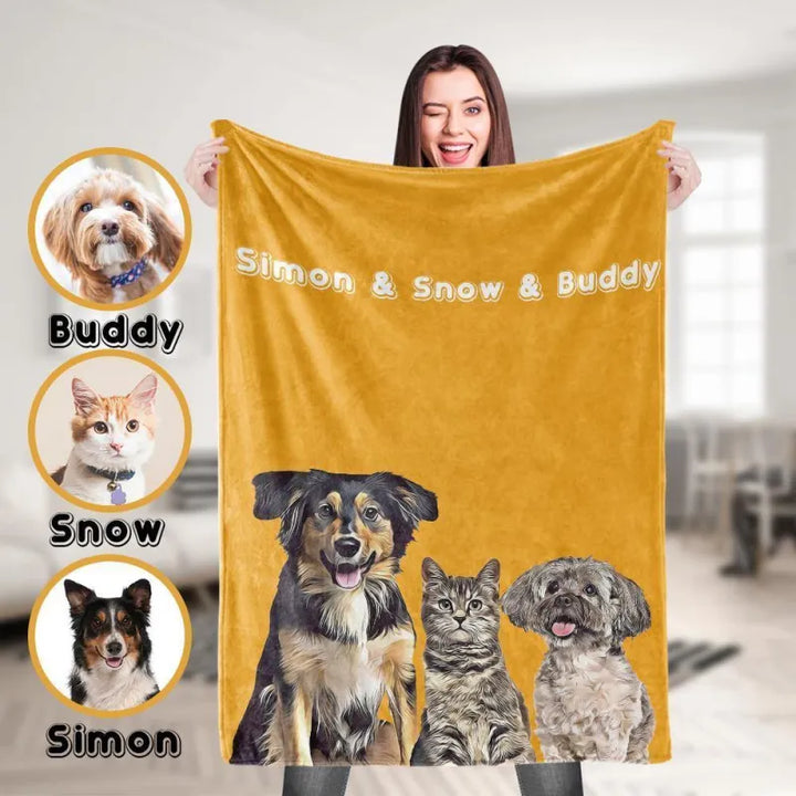 Mooi katten plaid, gepersonaliseerd met foto van je huisdier. Een warm en uniek fotodeken als cadeau-idee.