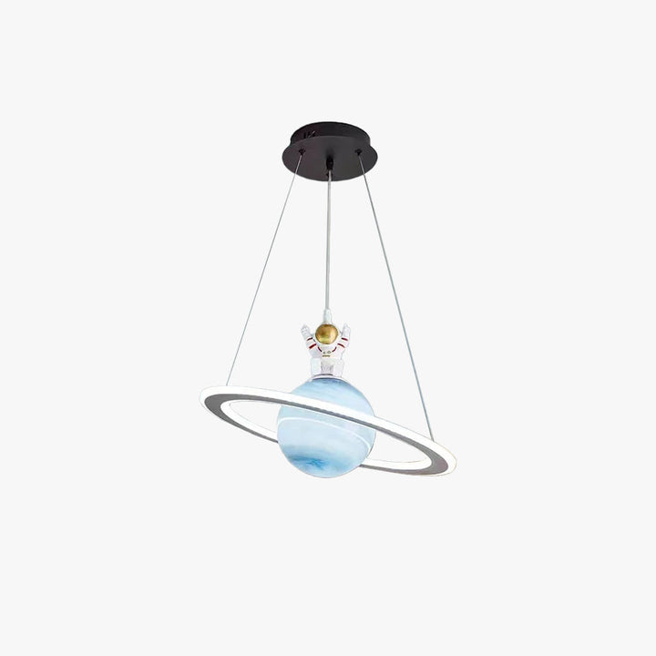 CosmoGlow planeten hanglamp met LED, astronaut en ruimtethema, perfecte verlichting voor kinderen.