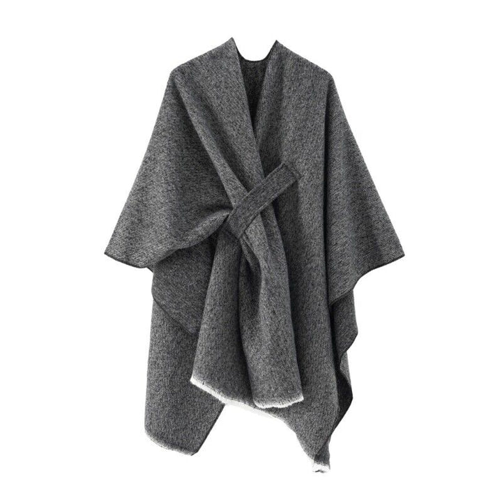 Dames kasjmier look poncho, retro chic en comfortabel voor herfst en winter.