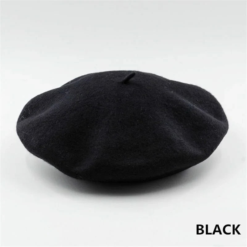 Warme wollen Marlene baret voor dames, ideaal als wintermuts. Elegant & comfortabel.