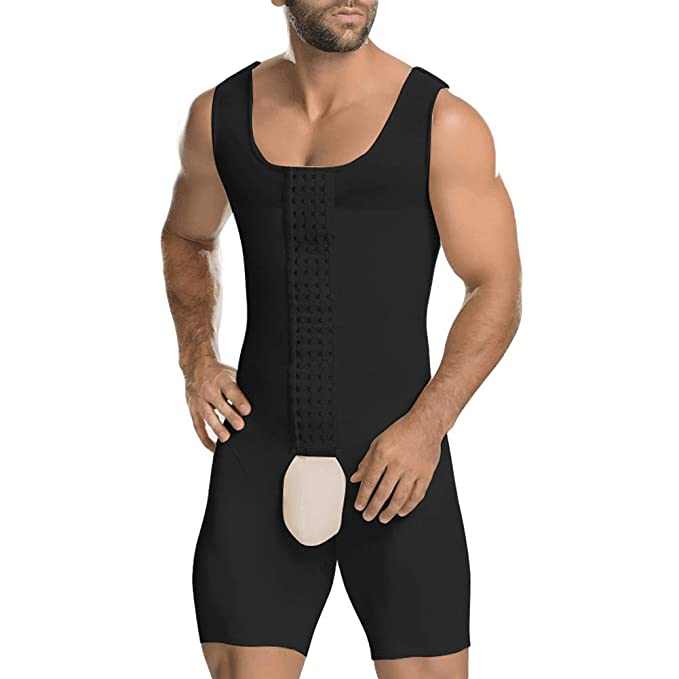 Veelzijdig heren corrigerend ondergoed: zwarte compressie body shaper voor een slank silhouet onder elke outfit.