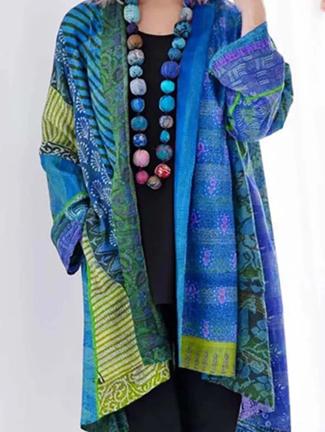 Elegant damesvest met prachtig bloemmotief, ideaal als comfortabele en stijlvolle bovenkleding voor dames.