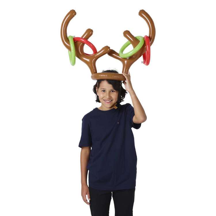 Rendier ringwerpspel, opblaasbaar kerstspel, ideaal voor kinderfeestjes en kerst entertainment thuis.