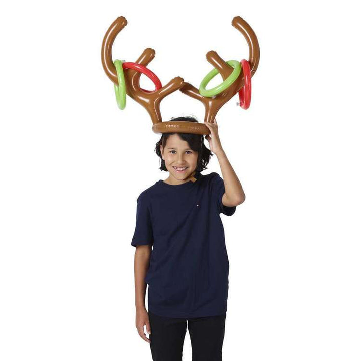 Rendier ringwerpspel, opblaasbaar kerstspel, ideaal voor kinderfeestjes en kerst entertainment thuis.