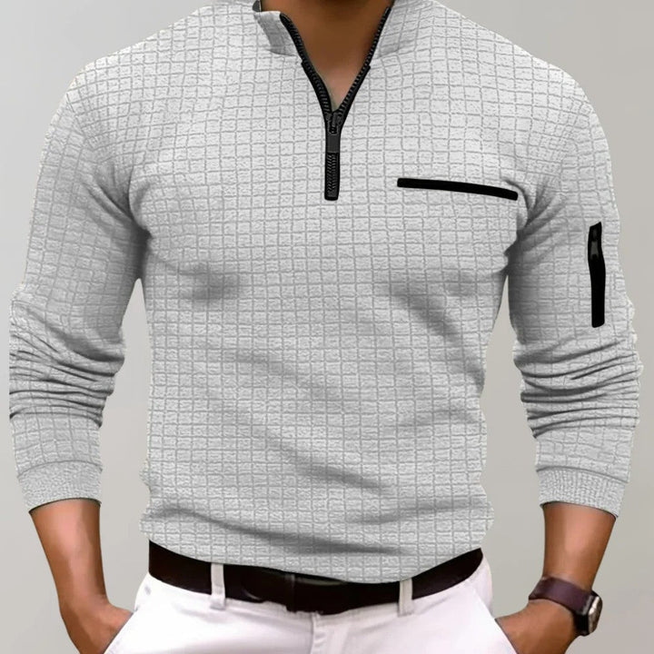 Zachte Hoymans heren polo met ritskraag, comfortabel en modern voor dagelijkse casual mode.