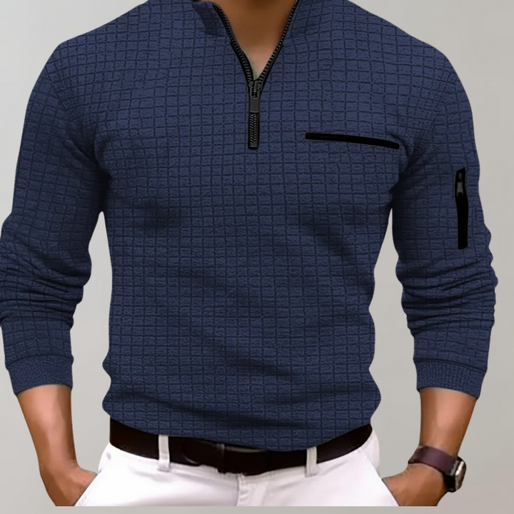 Comfortabele lange mouwen poloshirt Jasper voor heren, duurzaam en ideaal voor elke dag.