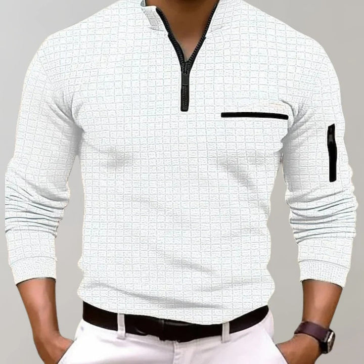 Comfortabele Hoymans heren polo met ritskraag, ideaal voor lente en herfst casual mode.