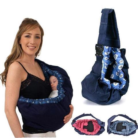 Baby veilig en geborgen in comfortabele, verstelbare draagdoek. Ideaal voor ouders en newborns.