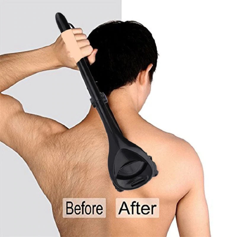 Lichaamsscheerapparaat voor mannen; verwijdert rughaar effectief. Innovatief design voor persoonlijke verzorging thuis.
