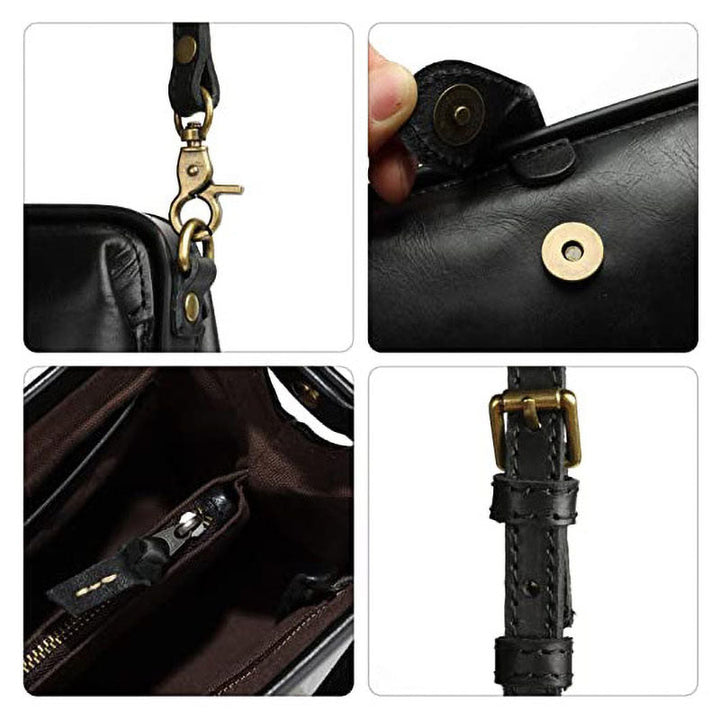 Kleine leren tas voor vrouwen, perfect als telefoontasje met handige vakken.