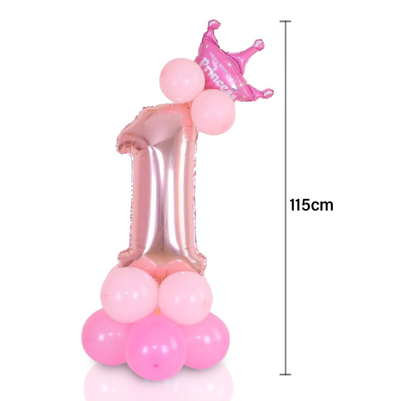 Decoratieve roze cijferballon 7, perfect voor een themafeest of kinderverjaardag.