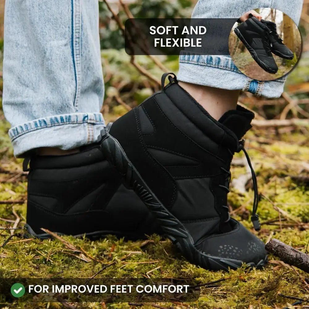 Minimalistische unisex barefootschoen Bailey met brede teenbox, lichtgewicht en ademend. Perfect voor comfort.