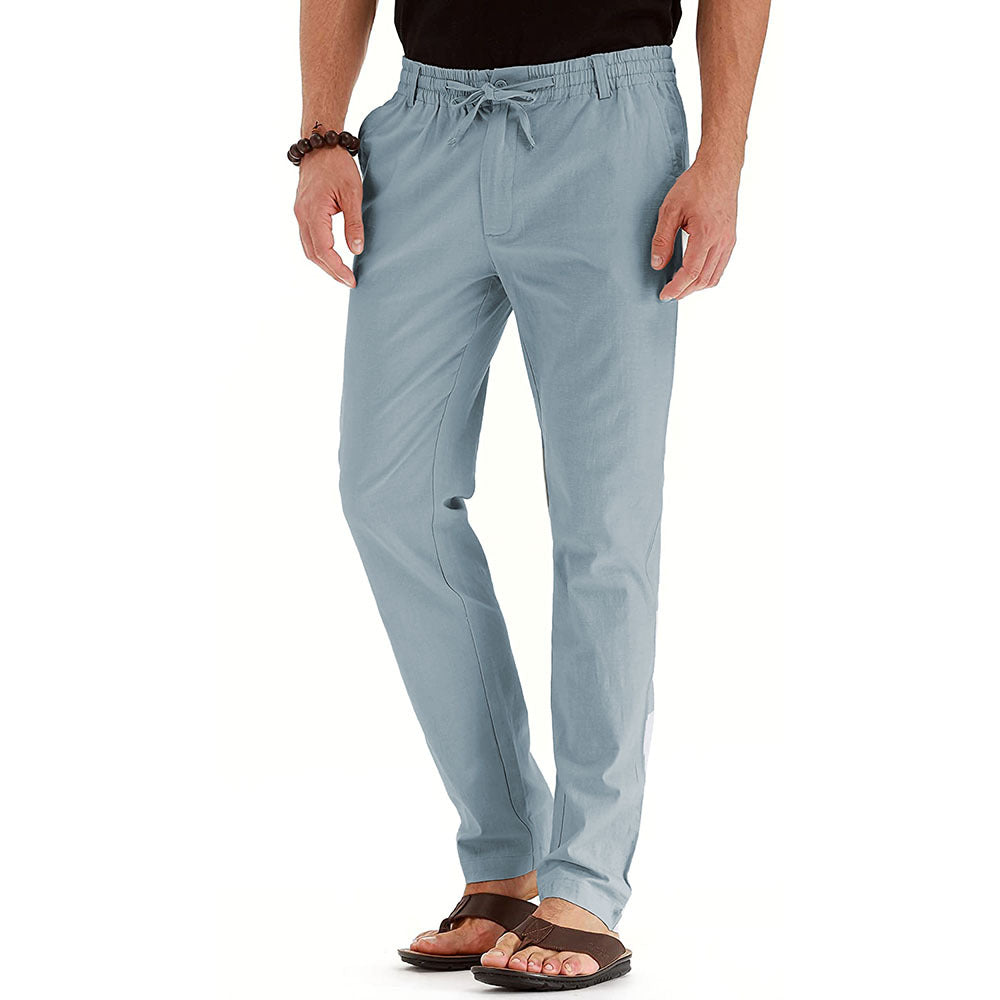 Praktische zijzakken van de modieuze Herve heren zomerbroek, perfect voor casual herenkleding.