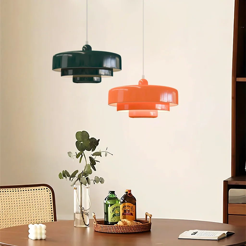 Elegante hanglamp (driefase) met macaron kleuren, sfeervolle verlichting voor eetkamer.