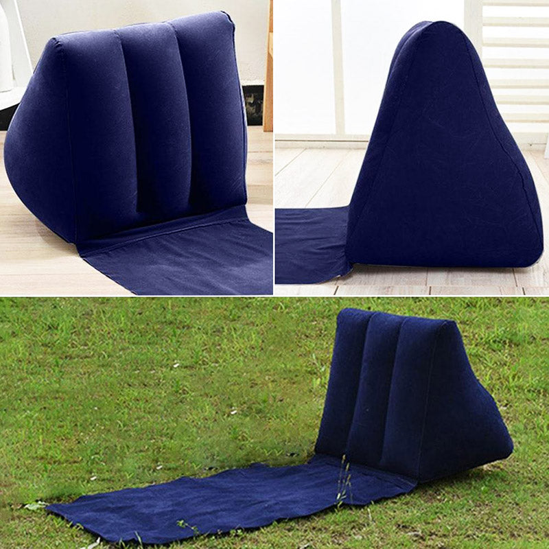 Ontspan op het strand met deze comfortabele opblaasbare strandstoel; perfect voor zomerse dagen en picknicks.