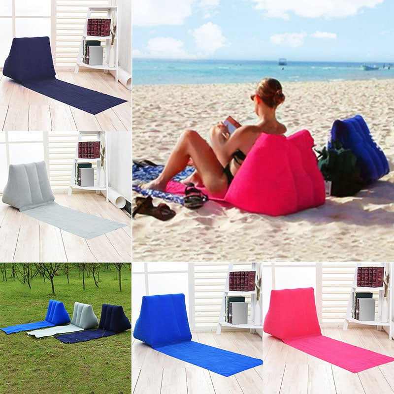 Duurzame opblaasbare lounger van sterk materiaal; waterbestendig en geschikt voor alle outdoor avonturen.
