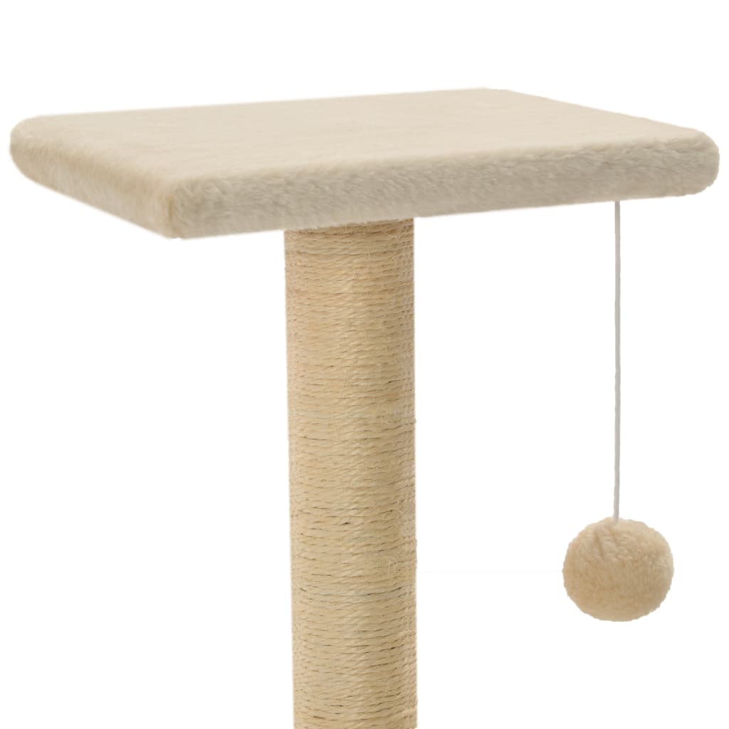 Katten speel- & rustpaal 65cm, gemaakt van duurzaam sisal en zacht pluche, voor actieve katten.