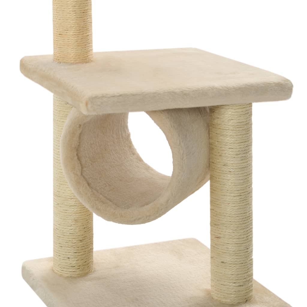 65cm hoge krabpaal voor katten, voorzien van sisal touw en comfortabele pluche elementen.
