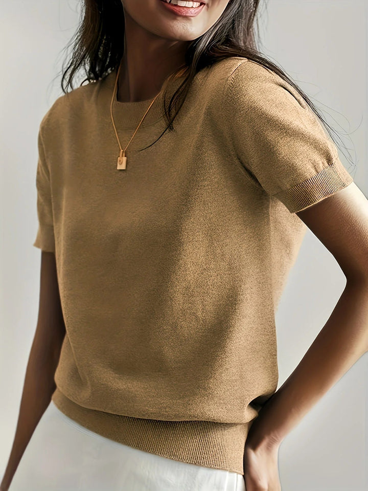 Dames Mira voorjaarstrui met korte mouwen; comfortabele en stijlvolle lente/zomer top.