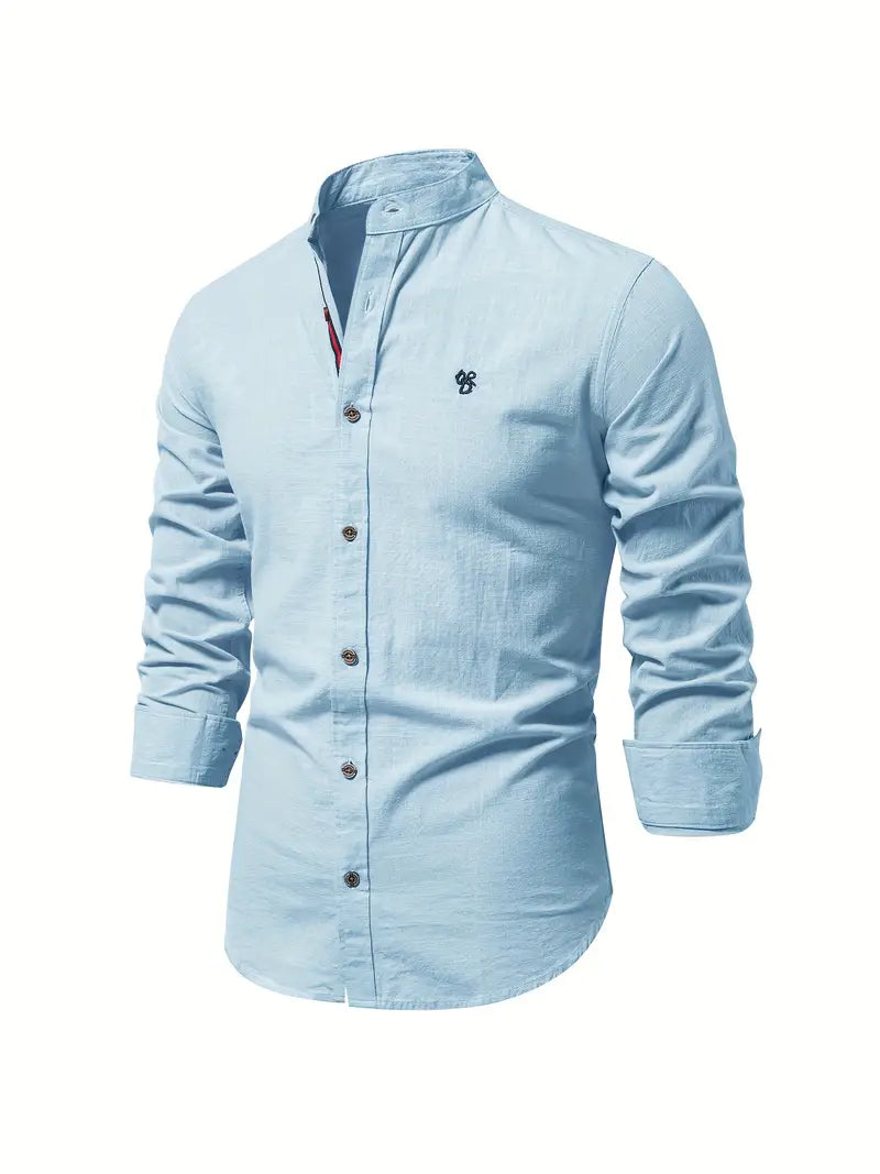 Chique herenshirt Leon met lange mouwen, veelzijdig voor casual en stijlvolle looks. Comfortabel lentemode.