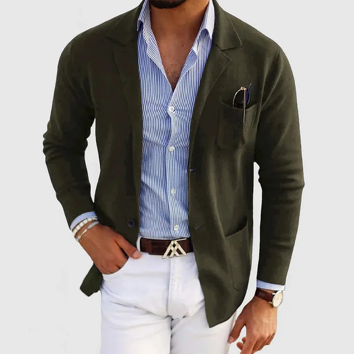 Casual herenvest Milo voor lente en herfst, met lange mouwen en een comfortabele pasvorm voor dagelijks gebruik.