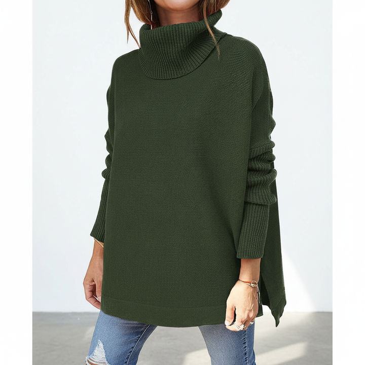 Marie dames pullover, comfortabele warme col trui met ruime pasvorm, ideaal voor koud weer.