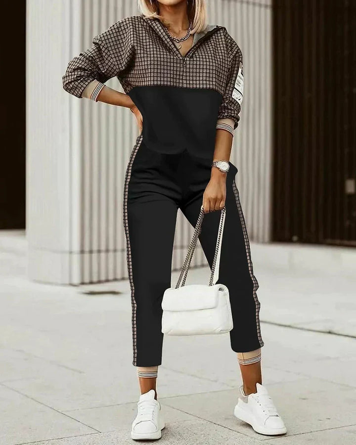 Modern dames trainingspak Mira. Tweedelige set voor ultiem comfort en een stijlvolle, sportieve look.