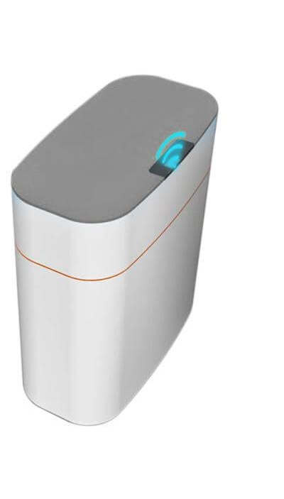 Grijze slimme afvalbak 13L met sensor, ideaal voor de badkamer. Automatische, aanrakingsvrije opening.