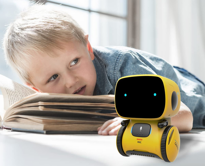 Educatieve smart robot met spraakopnamefunctie; ideaal interactief speelgoed en cadeau voor jonge kinderen.