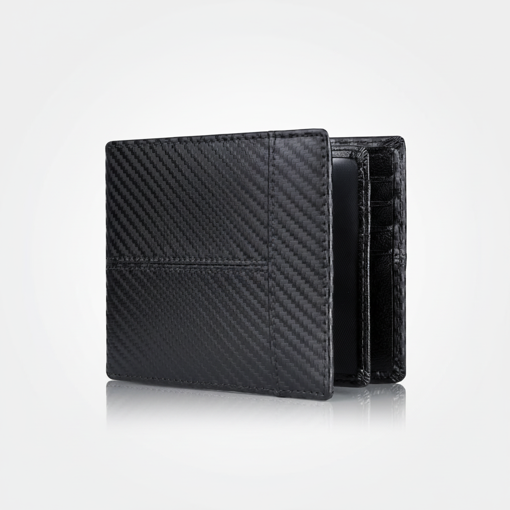Duurzame heren bifold portemonnee van echt leer. Met ingebouwde RFID-bescherming voor extra veiligheid.