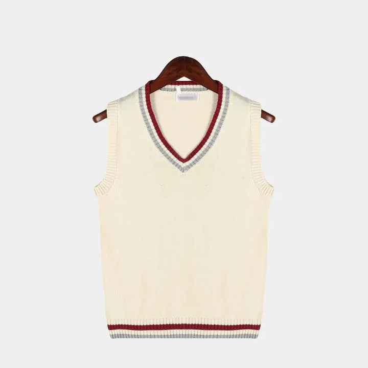 Stijlvol dames V-hals sweater vest, mouwloos en tijdloos. Draag casual of als trendy laagje.