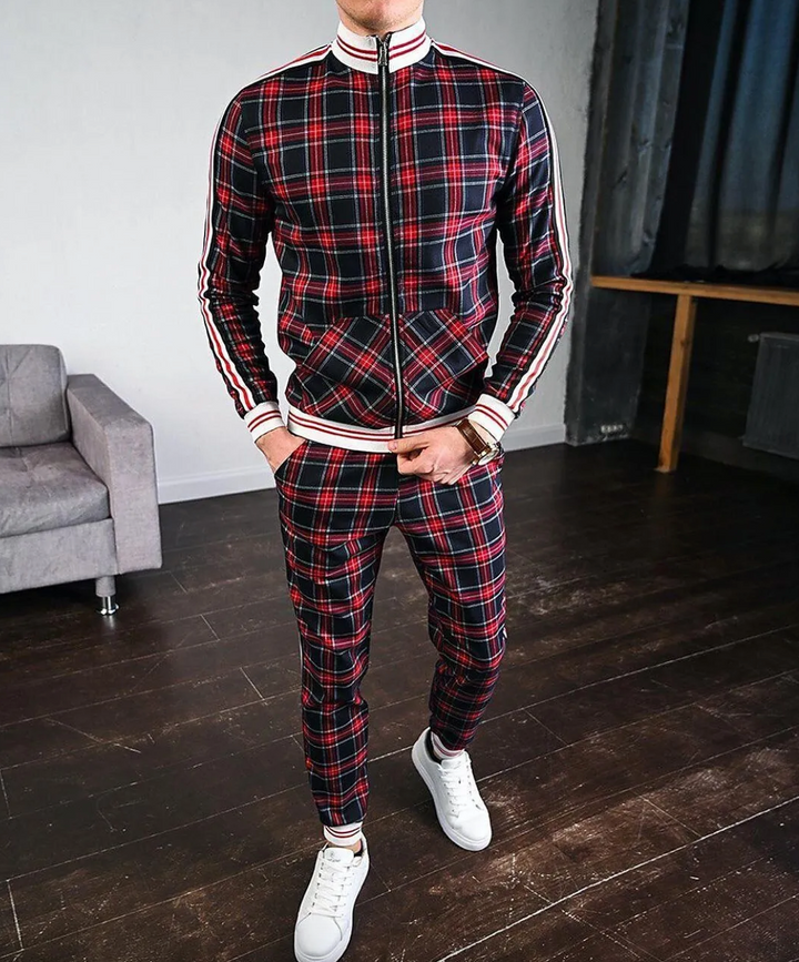 Veelzijdige heren herfst casual set, perfect als sportieve outfit, voor training of comfortabele vrijetijdskleding.