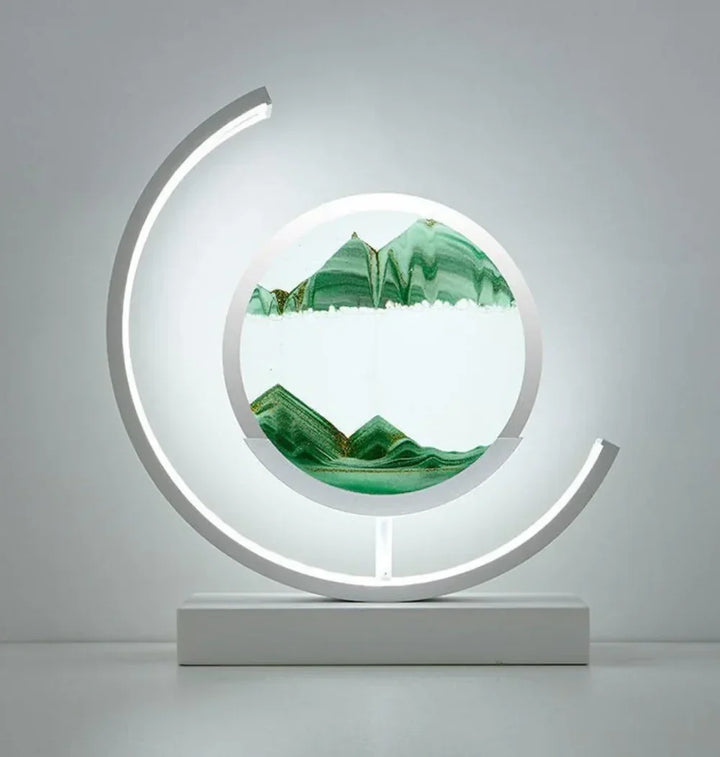 Deze Harmonie zandlamp bevordert ontspanning en mindfulness, ideaal als sfeerlicht voor meditatie of slaapkamer.