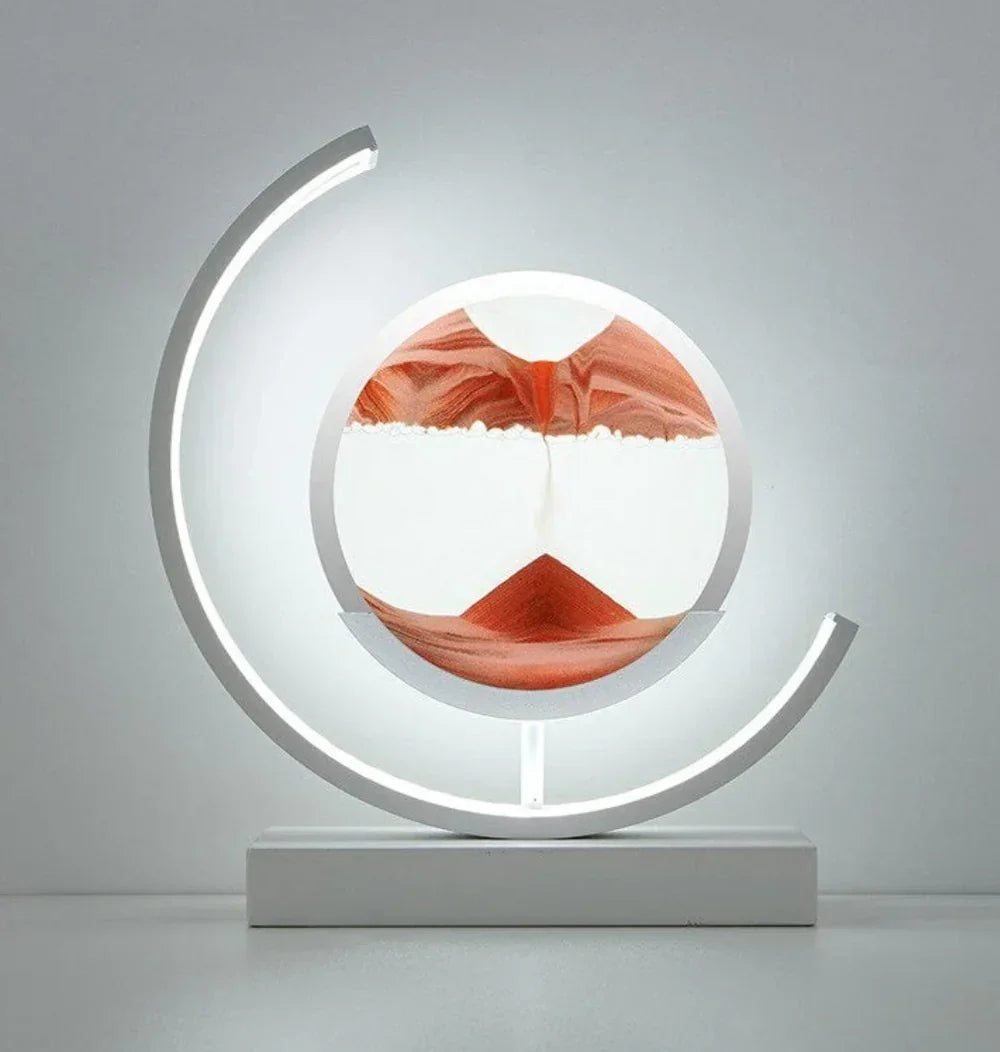 Unieke zandlandschap lamp, een origineel cadeau en prachtige decoratie voor woonkamer, kantoor of slaapkamer.