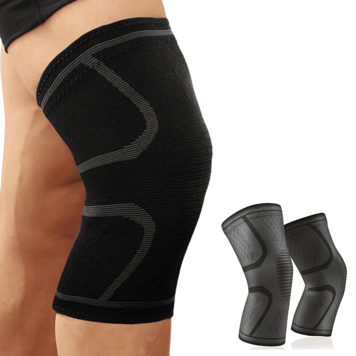 Kniebandage met compressie voor hardlopen, fitness en sportblessurepreventie. Unisex model.