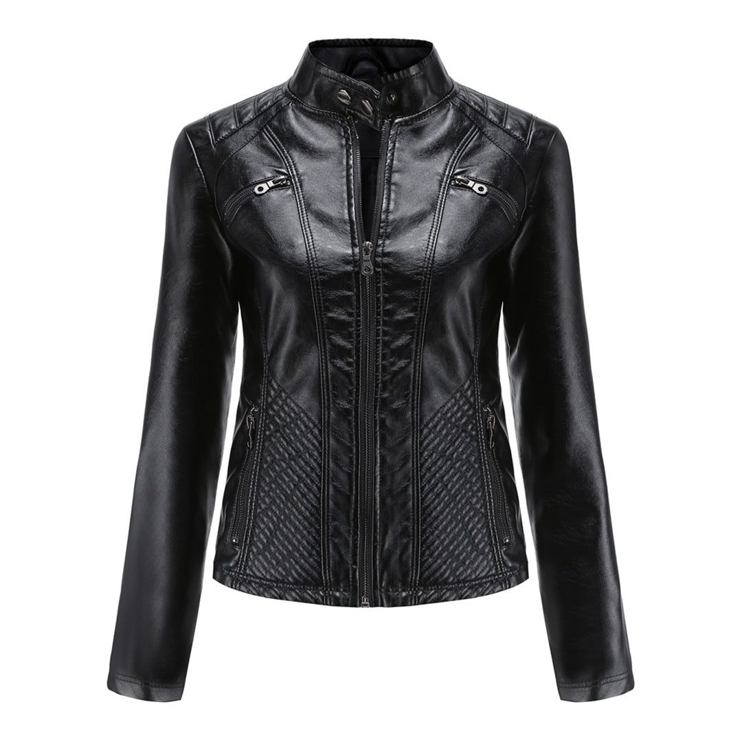 Donkerbruin vegan leren damesjack Nova; stoere, tijdloze mode en trendy bovenkleding voor vrouwen.