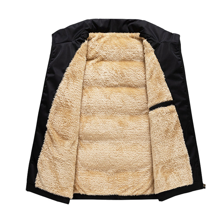 Stijlvolle heren bodywarmer met luxe bontkraag. Perfect als lichtgewicht vest voor casual winteroutfits.