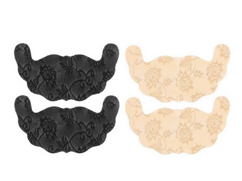 Zwarte kanten borststickers voor dames, bieden onzichtbare lift en ondersteuning onder kleding.