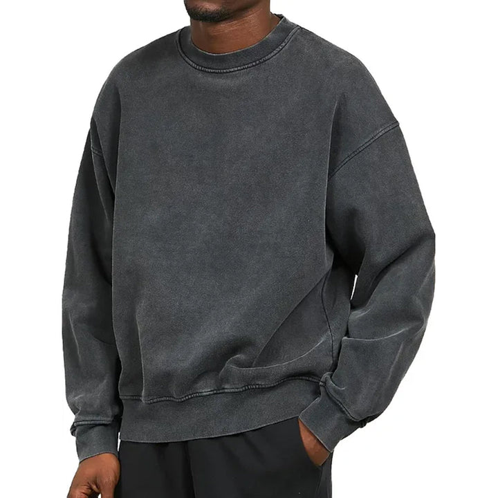 Nieuwe collectie heren sweater, washed look voor een relaxte en modieuze uitstraling.